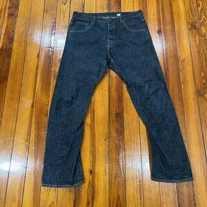 All Saints Spitalfields Denim Jeans Dark Blue Button Fly Men's Size 36x32